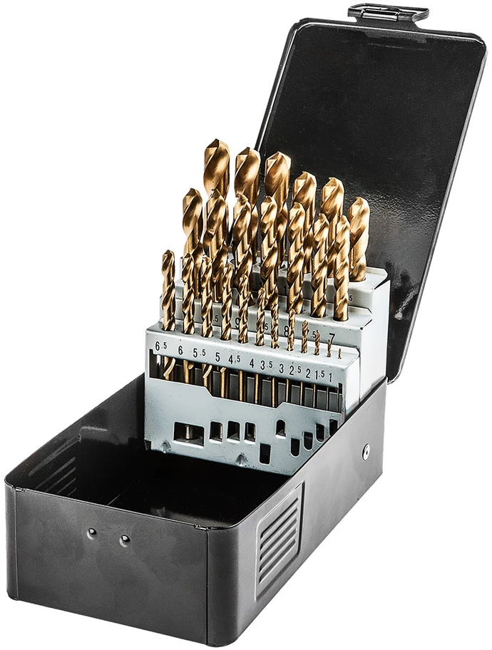 Grąžtas Neo Tools Wiertła HSS-TiN metalo grąžtai 1,0–13,0 mm, 25 vnt. rinkinys