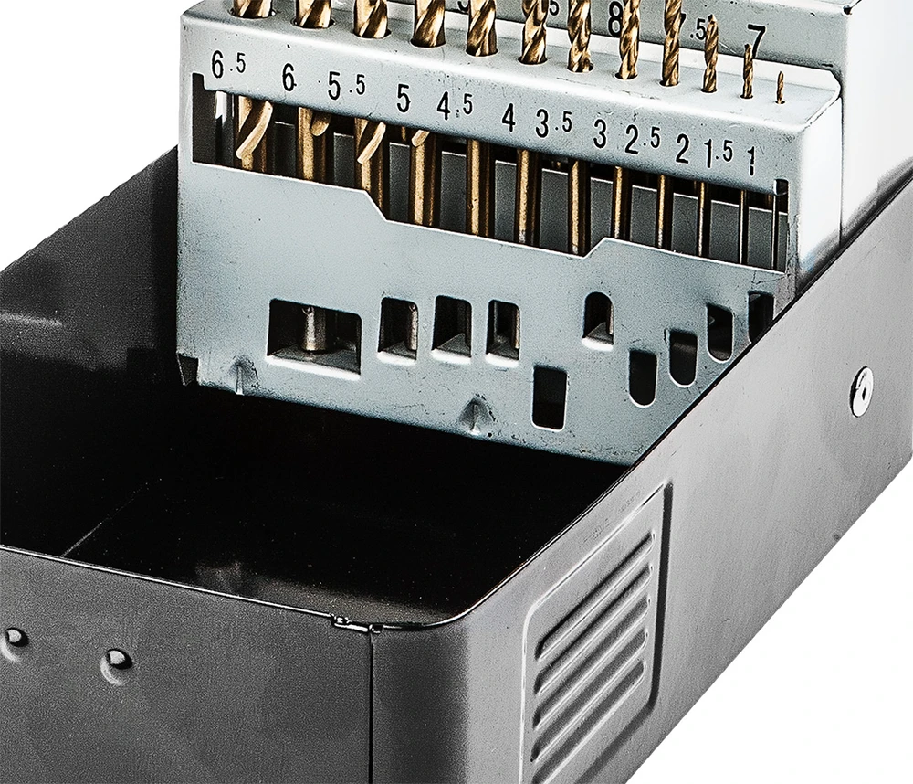 Grąžtas Neo Tools Wiertła HSS-TiN metalo grąžtai 1,0–13,0 mm, 25 vnt. rinkinys
