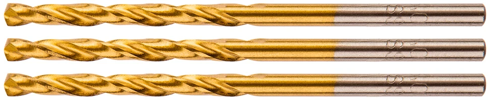 Wiertła HSS-TiN metalo grąžtai 2,5 mm, 3 vnt.