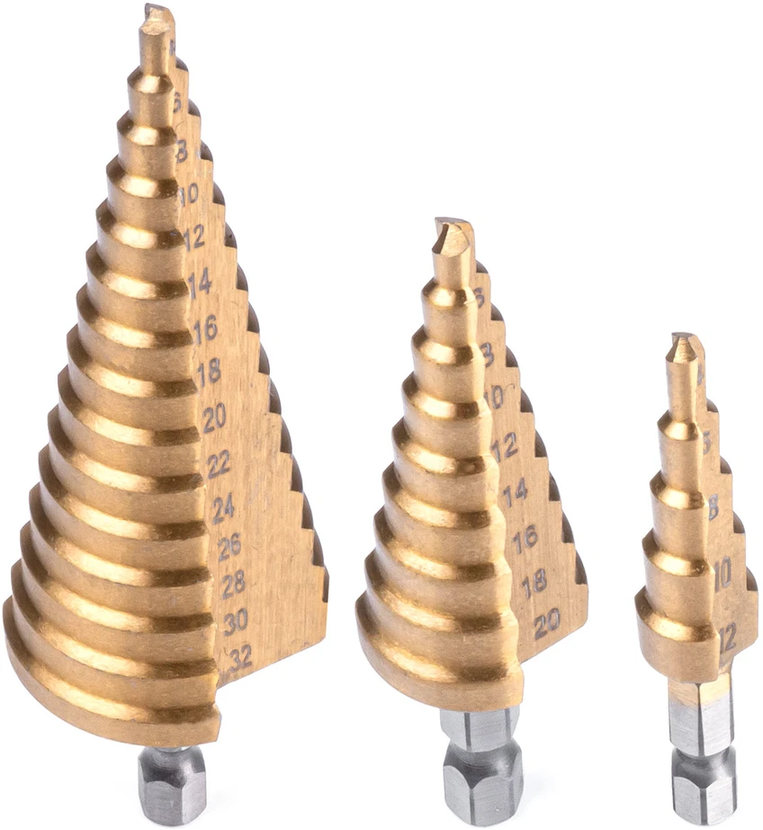 Grąžtas Amio Laiptiniai grąžtai metalui 4–32 mm, 3 vnt.