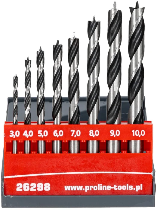 Grąžtas Medienos grąžtų rinkinys 3-10 mm 8gb Proline