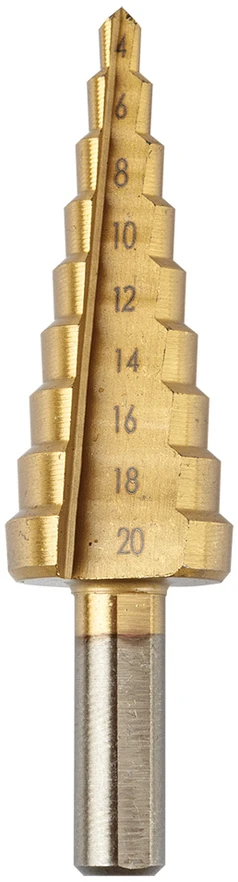 Wiertła Pakopiniai grąžtai: 4-12, 4-20, 4-32 mm, TiN, 3 vnt. rinkinys