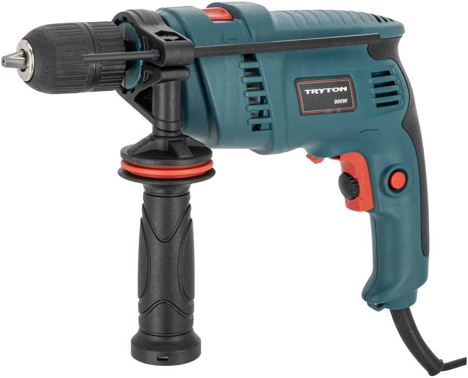 Tryton Gręžtuvas 900 W smūginis gręžtuvas su greito užveržimo griebtuvu, 13 mm kairė/dešinė