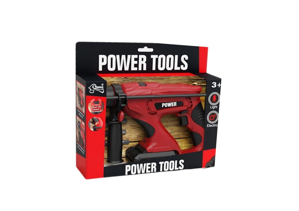 Lean Toys Vaikiškas Raudonas Gręžtuvas su Baterijomis, 27x20x7 cm