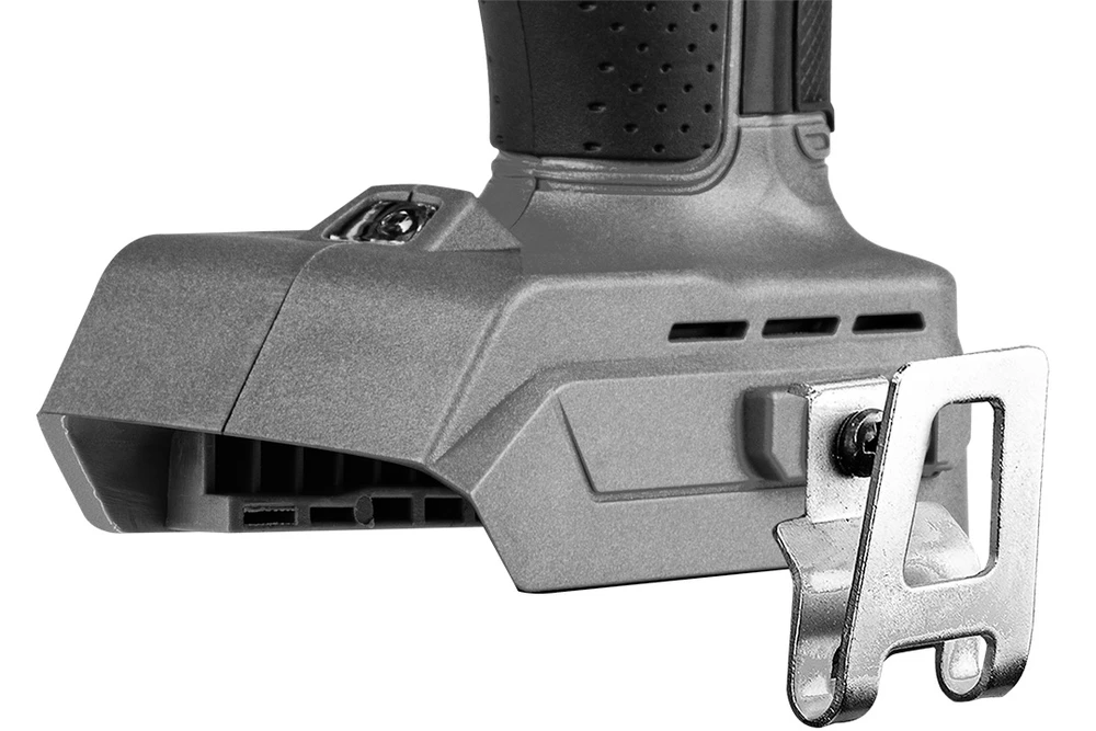 Graphite suktuvas: korpuso detalės ir diržo kablys