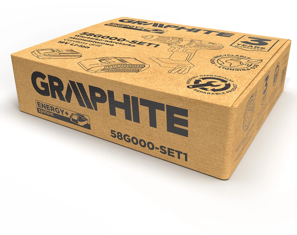 Suktuvas-gręžtuvas Graphite 58G000-SET1; 18 V; 1x2,0 Ah akum.