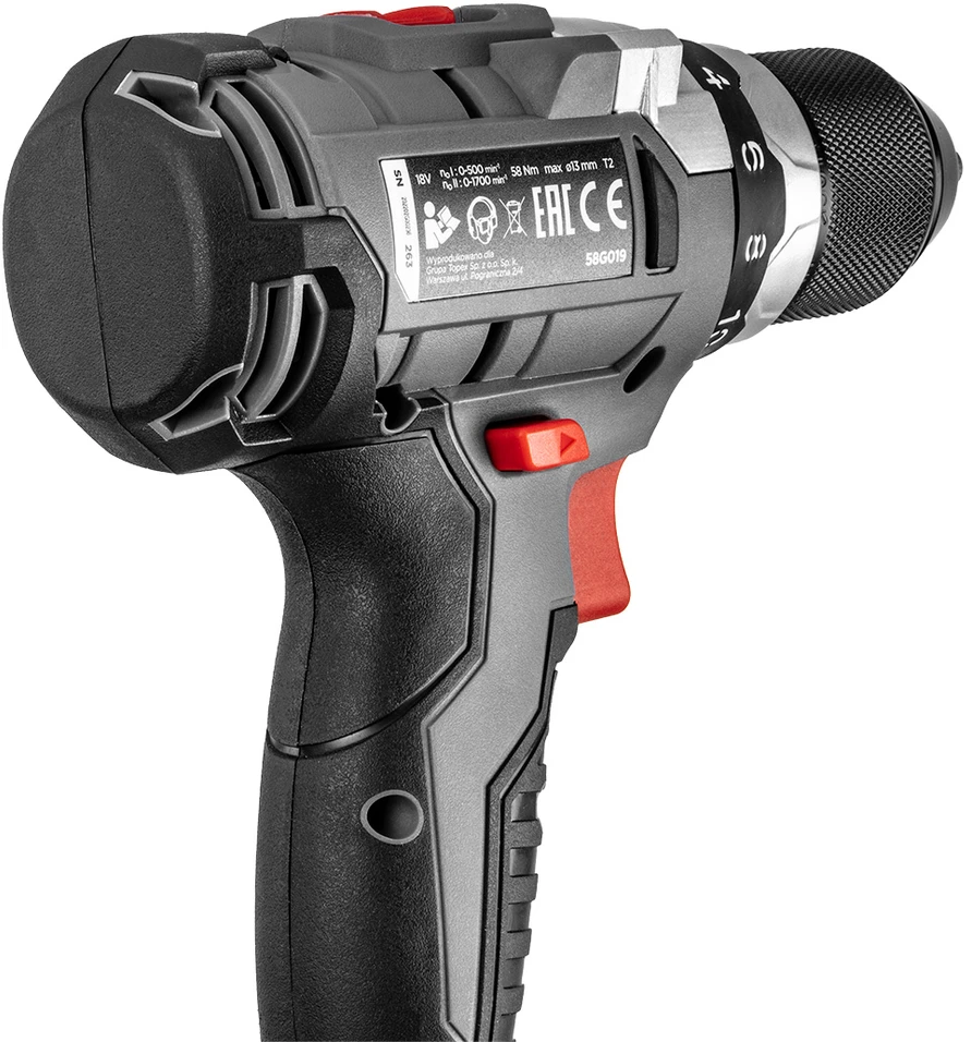 Suktuvas-gręžtuvas Graphite 58G019; 18 V (be akumuliatoriaus ir pakrovėjo)