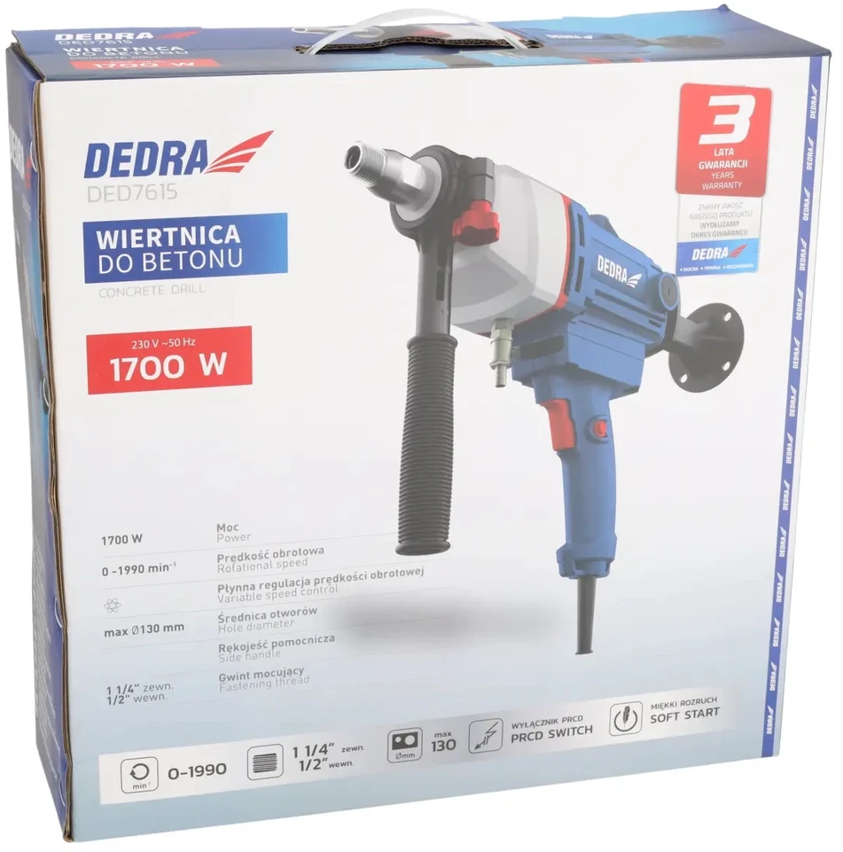 Dedra Gręžimo įrenginys Betono grąžtas 1700 W, maksimalus skersmuo 130 mm