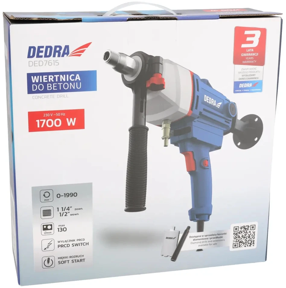 Dedra Gręžimo įrenginys Betono grąžtas 1700 W, maksimalus skersmuo 130 mm