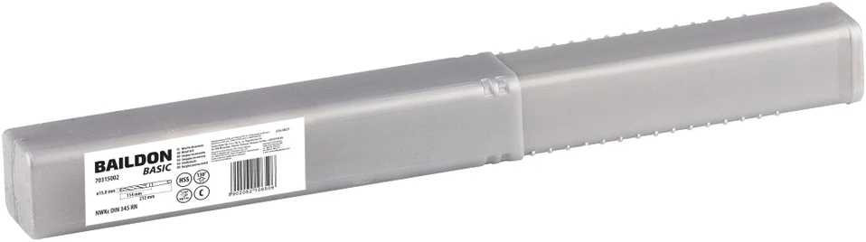 Wiertło Baildon BASIC DIN 345 ​​​​RN NWKc 15 mm metalo grąžtas, HSS (S), 212–114 mm