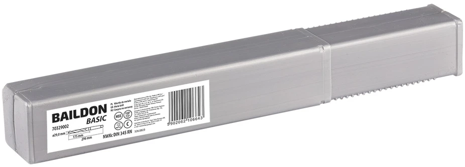 Wiertło Baildon BASIC DIN 345 ​​​​RN NWKc 29 mm metalo grąžtas, HSS (S), 296–175 mm