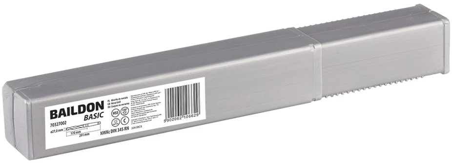 Wiertło Baildon BASIC DIN 345 ​​​​RN NWKc 27 mm HSS (S) metalo grąžtas, 291–170 mm