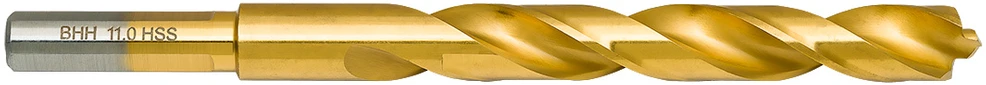 Wiertło Baildon DIN 338 RN 11 mm HSS TiN (S) metalo grąžtas, 142–94 mm (3 plokštumų kotas)