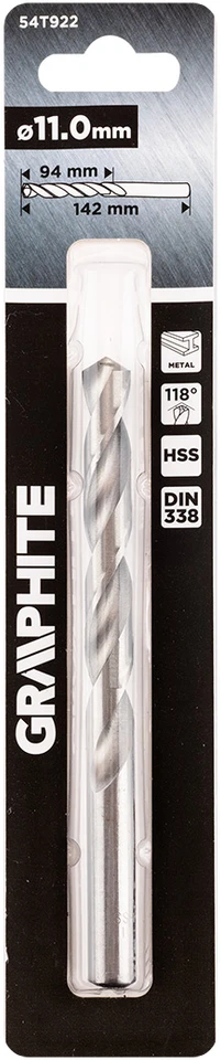 Wiertło HSS metalo grąžtas, DIN 338, 11 mm