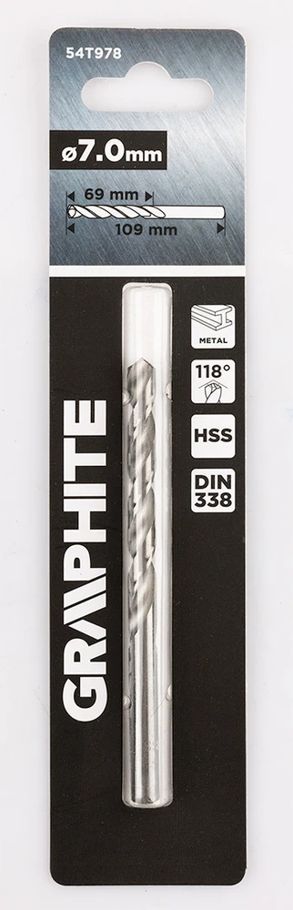 Wiertło HSS metalo grąžtas, DIN 338, 7 mm