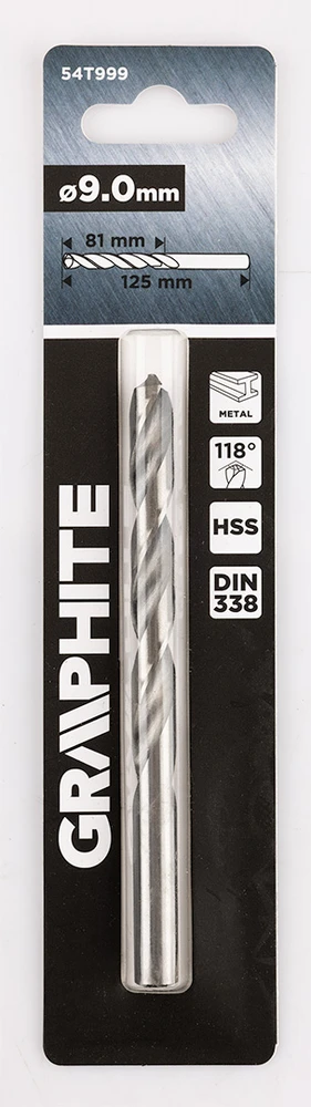 Topex Wiertło HSS metalo grąžtas, DIN 338, 9 mm