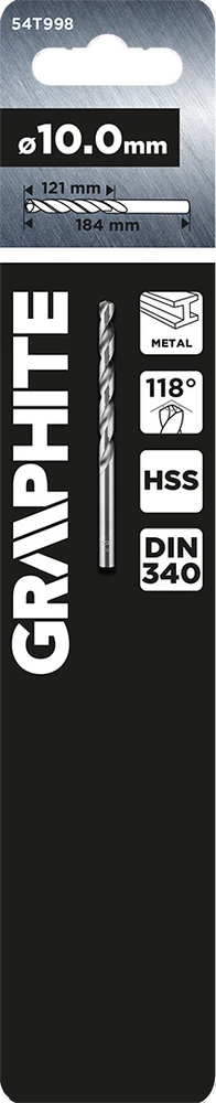 Wiertło HSS metalo grąžtas, DIN 340, prailgintas, 10 mm