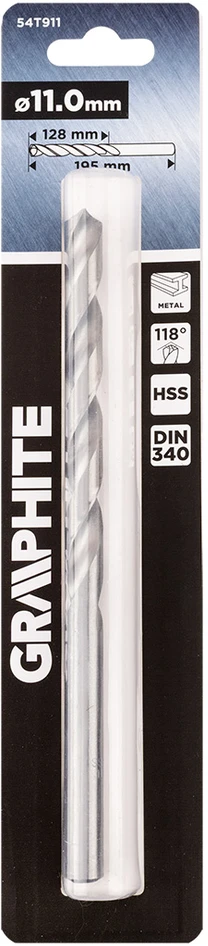 Wiertło HSS metalo grąžtas, DIN 340, prailgintas, 11 mm