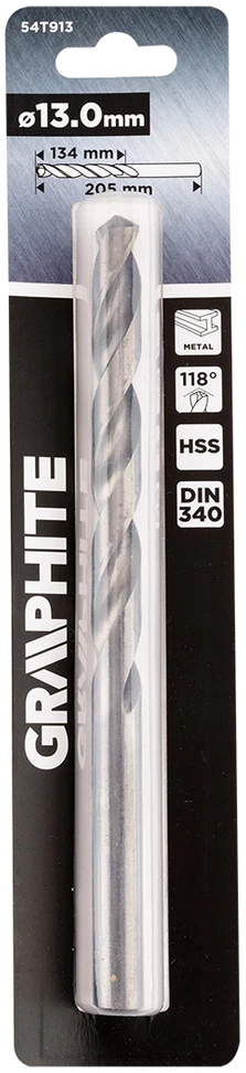 Wiertło HSS metalo grąžtas, DIN 340, prailgintas, 13 mm