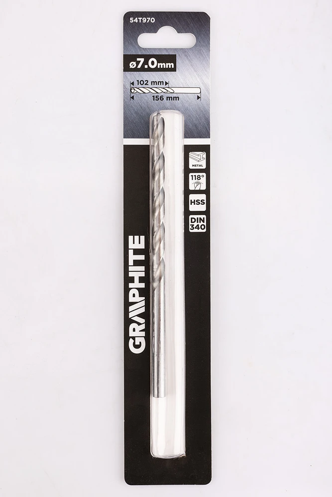 Graphite Wiertło HSS metalo grąžtas, DIN 340, prailgintas, 7 mm