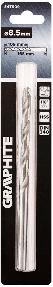 Wiertło HSS metalo grąžtas, DIN 340, prailgintas, 8,5 mm