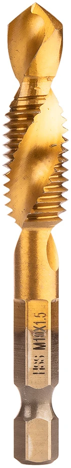 Grąžtas Wiertło HSS TiN sriegiklis, M10 x 1,5 mm, šešiakampis