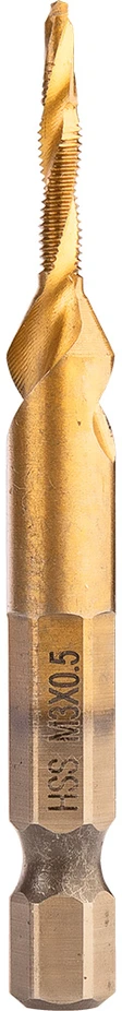 Grąžtas Wiertło HSS TiN sriegiklis, M3 x 0,5 mm, šešiakampis