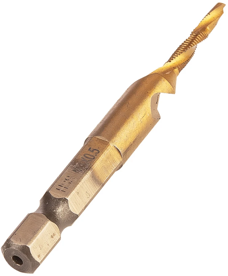 Grąžtas Wiertło HSS TiN sriegiklis, M3 x 0,5 mm, šešiakampis