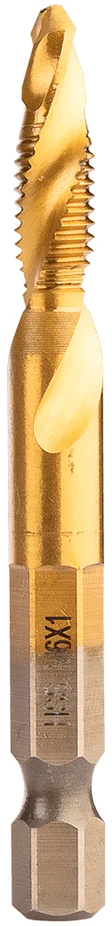 Grąžtas Wiertło HSS TiN sriegiklis, M6 x 1 mm, šešiakampis