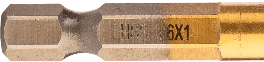 Grąžtas Wiertło HSS TiN sriegiklis, M6 x 1 mm, šešiakampis