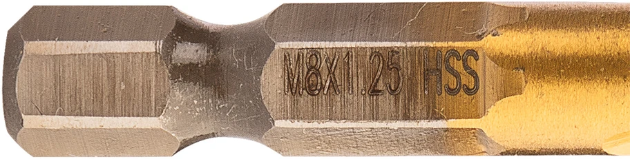 Grąžtas Wiertło HSS TiN sriegiklis, M8 x 1,25 mm, šešiakampis