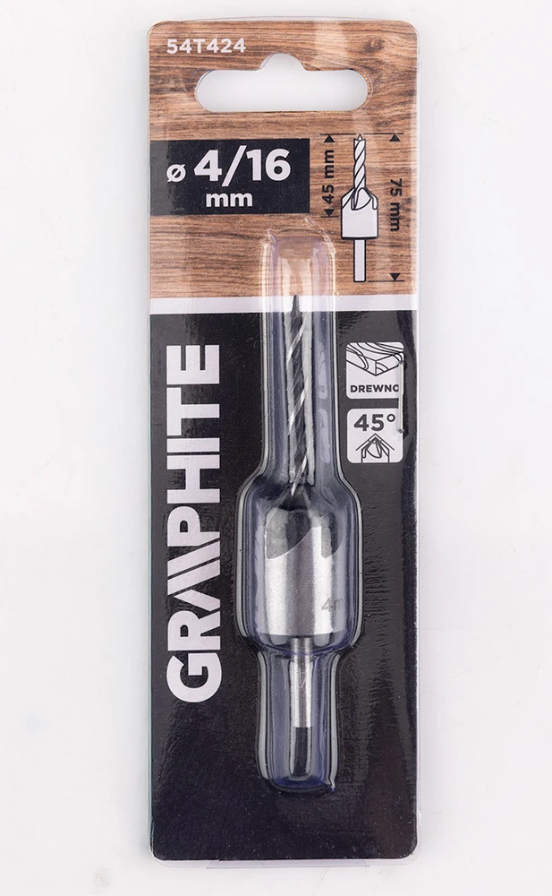 Graphite Wiertło Medienos nuožulninimo grąžtas 4 mm / 16 mm