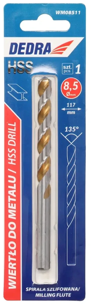 Grąžtas Dedra Grtas metalui 1 vnt HSS DIN338 85x117mm