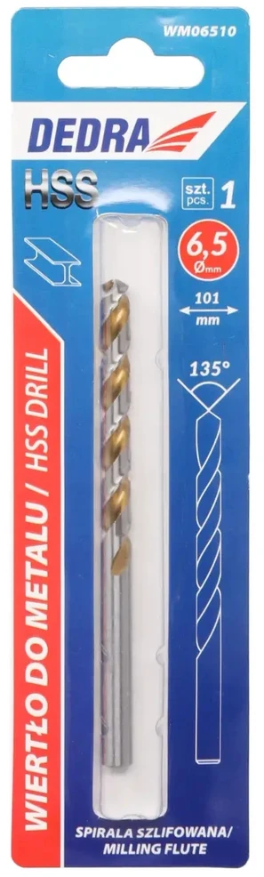 Grąžtas Dedra Grtas metalui 1 vnt HSS DIN338 65x101mm