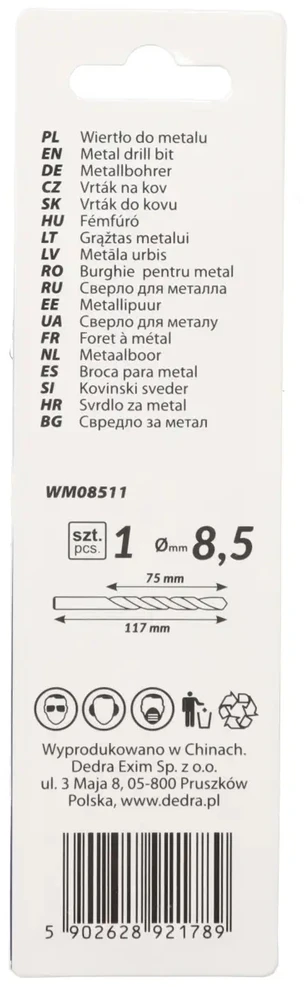 Grąžtas Dedra Grtas metalui 1 vnt HSS DIN338 85x117mm