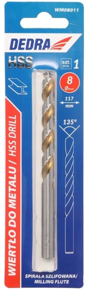 Grąžtas Dedra Grtas metalui 1 vnt HSS DIN338 80x117mm