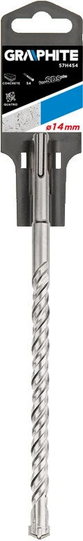 Wiertło SDS Plus betono grąžtas, 14 x 210 mm, S4, quatro