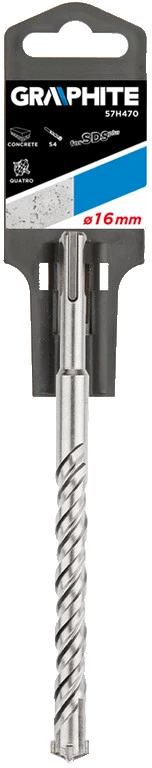 Wiertło Grąžtas betonui Graphite SDS+ 57H470, 16x210 mm