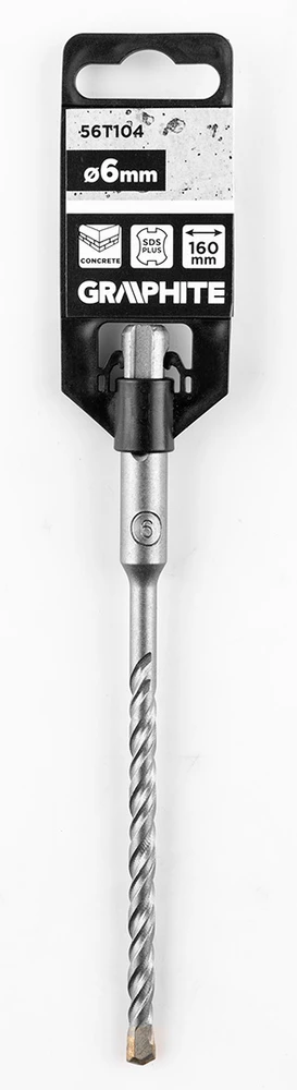 Graphite Wiertło SDS Plus dvigubas spiralinis betono grąžtas 6 x 160 mm