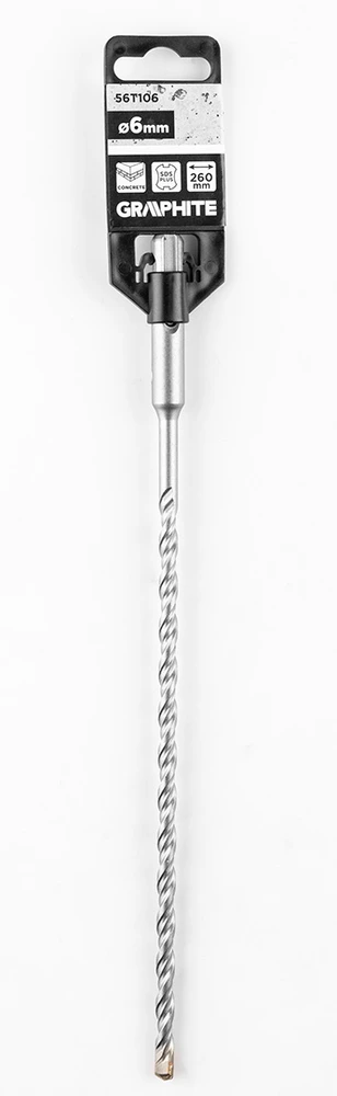 Wiertło SDS Plus dvigubas spiralinis betono grąžtas 6 x 260 mm