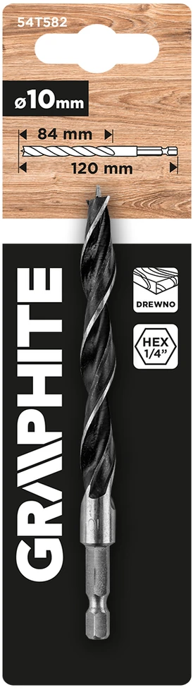 Graphite Wiertło Šešiakampis medienos grąžtas 10,0 mm