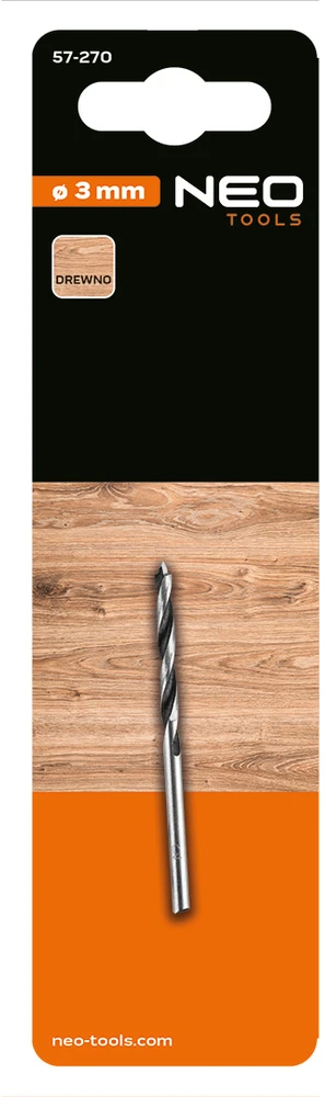 Wiertło Spiralinis medienos grąžtas, 3 x 61 mm