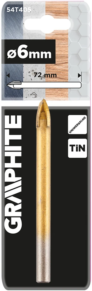 Wiertło TiN universalus grąžtas, 6 mm