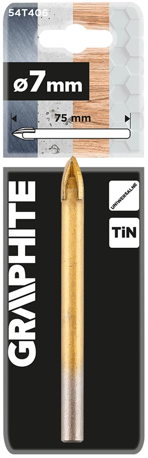 Wiertło TiN universalus grąžtas, 7 mm