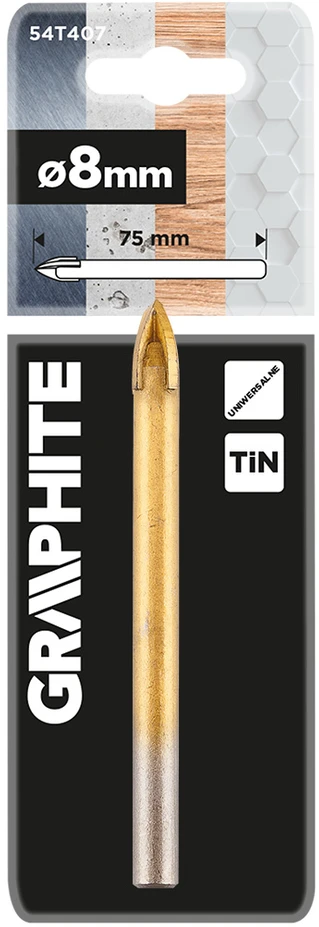 Wiertło TiN universalus grąžtas, 8 mm
