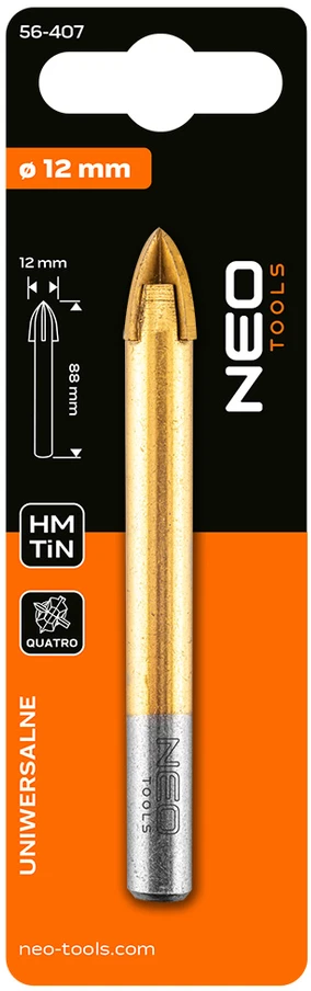 Wiertło Universalus HM grąžtas, 12 mm