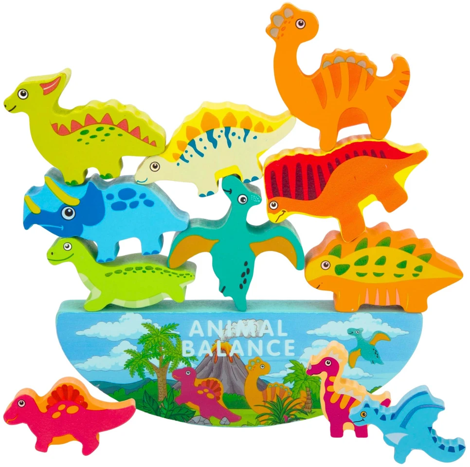 Lean Toys Dinozaurų balansavimo žaidimas 12 vnt.