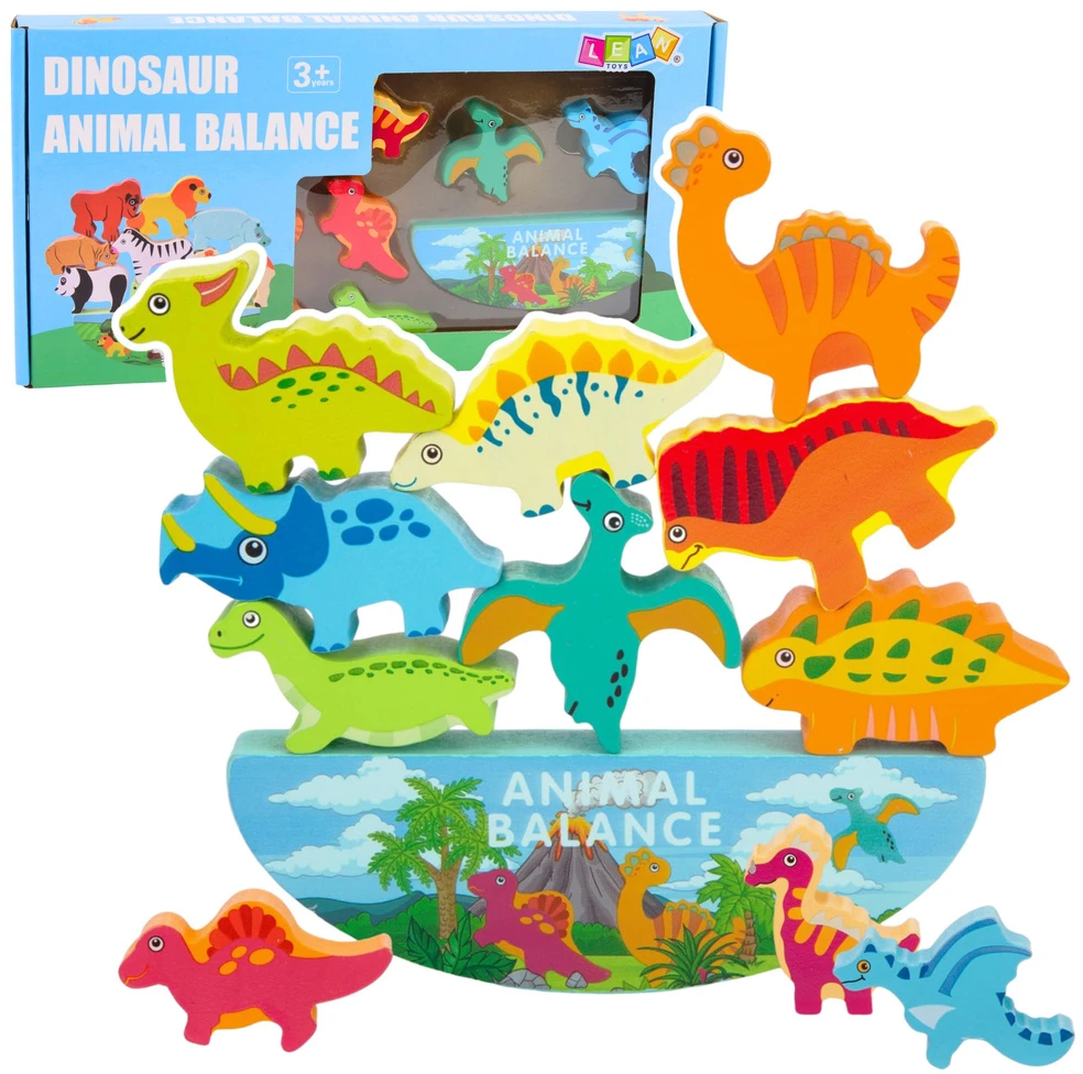 Lean Toys Dinozaurų balansavimo žaidimas 12 vnt.