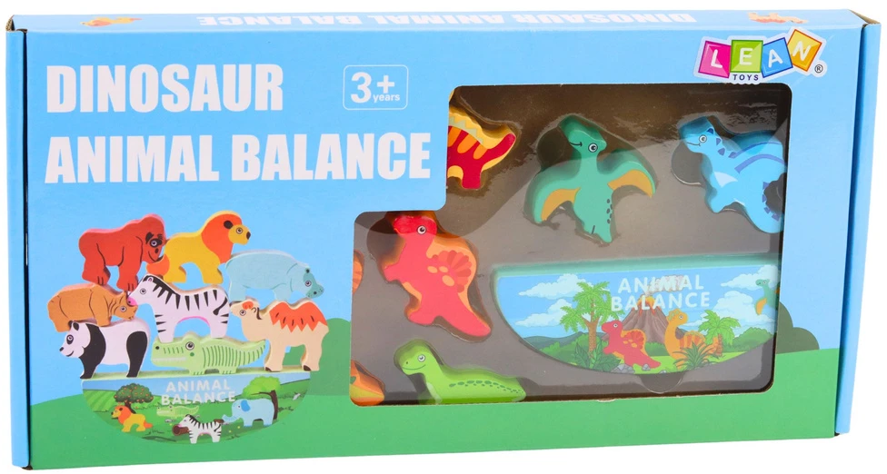 Lean Toys Dinozaurų balansavimo žaidimas 12 vnt.