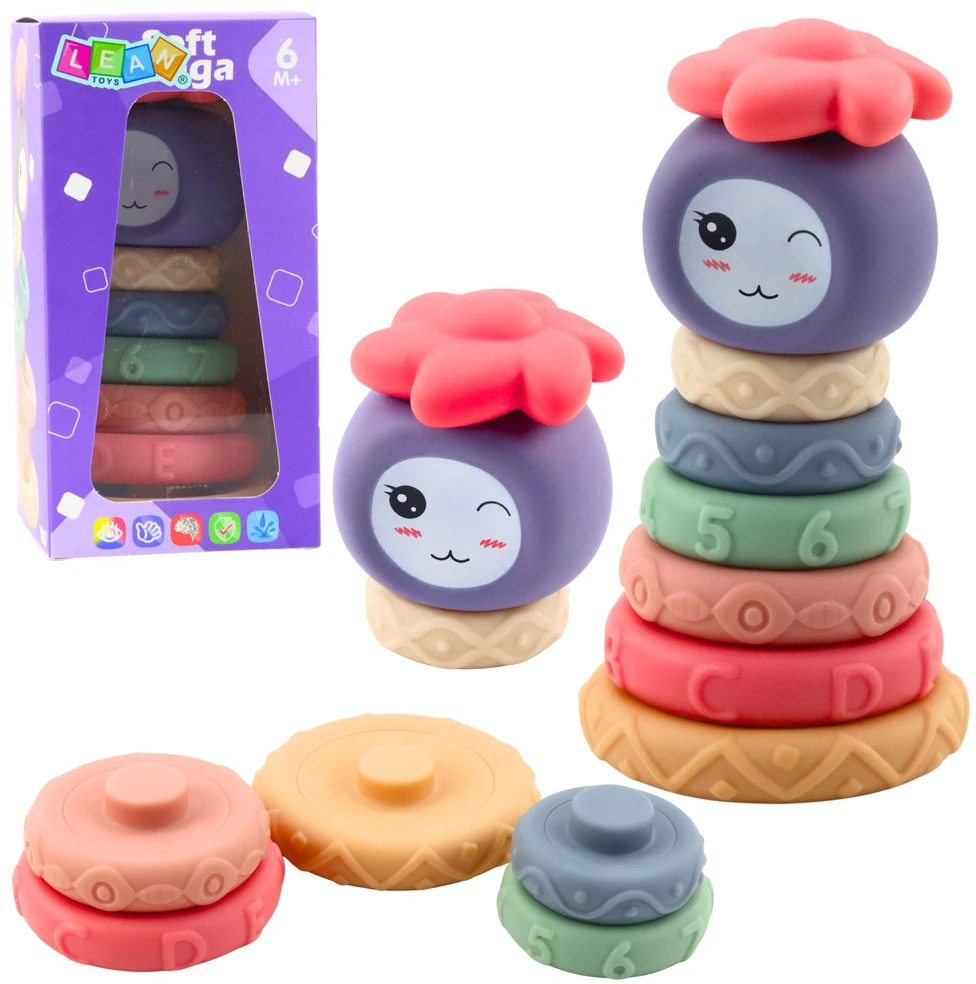 Lean Toys Minkšta sensorinė piramidė 8 dalių